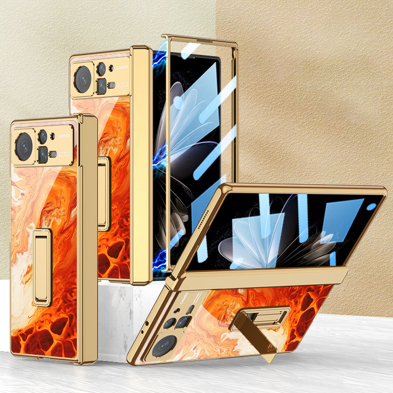 GKK For Xiaomi Mix Fold 2 5G Magnetic Hinge Protection Hard PC Phone Case Pattern Printing Kickstand Protective Shell Cover with Tempered Glass Film GKK For Xiaomi Mix Fold 2 5G Magnetic Hinge Protection Hard PC Phone Case Pattern Printing Kickstand Protective Shell Cover with Tempered Glass Film